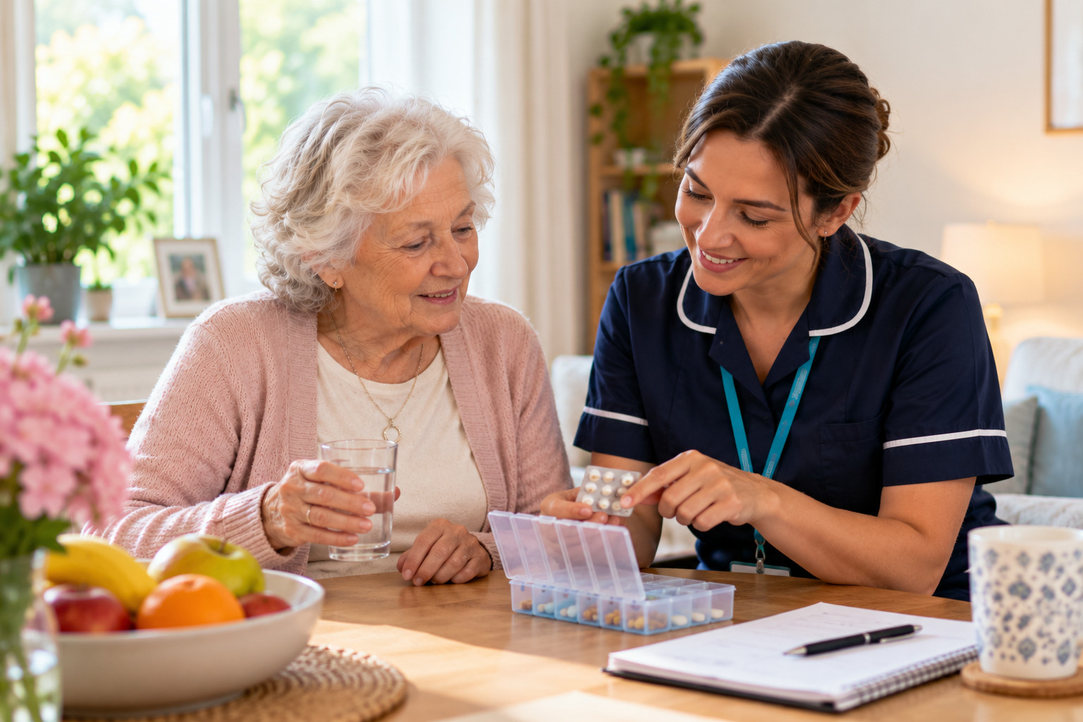 A homecare nurse supporting a client living independently at home