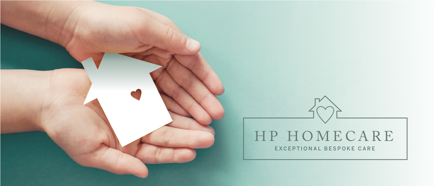 HP Homecare - Exceptional bespoke care with hands holding a house with heart, representing our commitment to providing premium private care at home in London